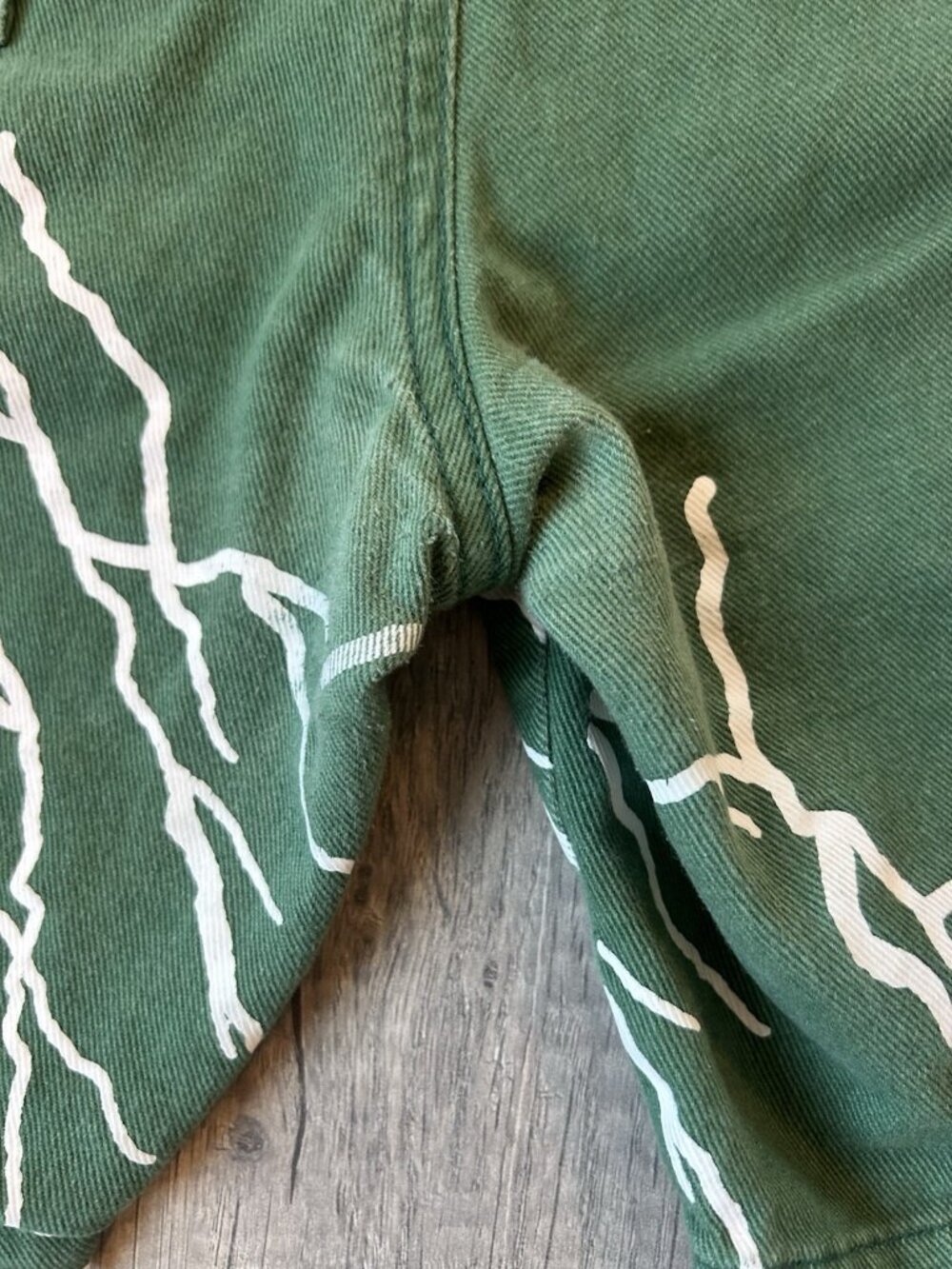 All Eye Gaze Lightning Graphic Green Drawstring Shorts Cotton Men’s S Streetwear - Picture 13 of 14